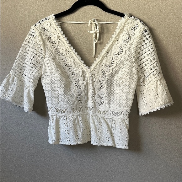 A&F crochet lace tie cropped top size XXS - Picture 4 of 6